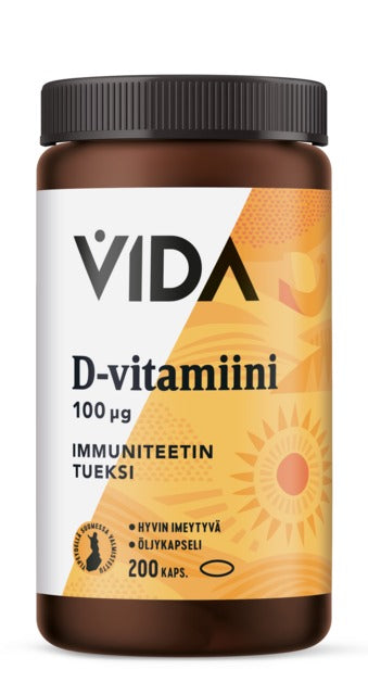 Vida D-vitamiini 100 Mikrog | Vahva, Suomalainen D-vitamiini 🔆