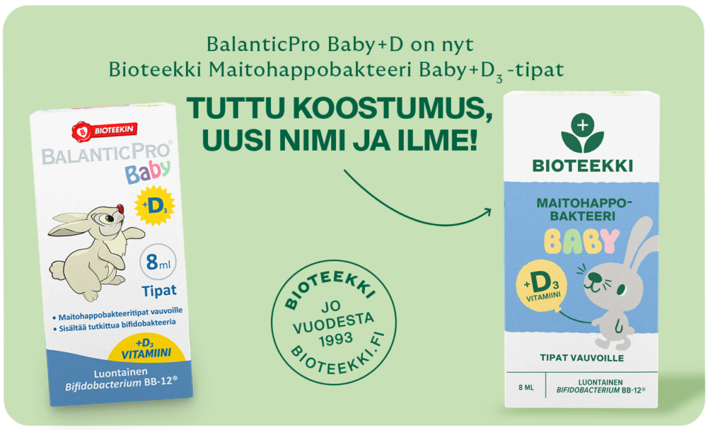 Bioteekki Maitohappobakteeri Baby + D3 Tipat-Bioteekin-Hyvinvoinnin Tavaratalo