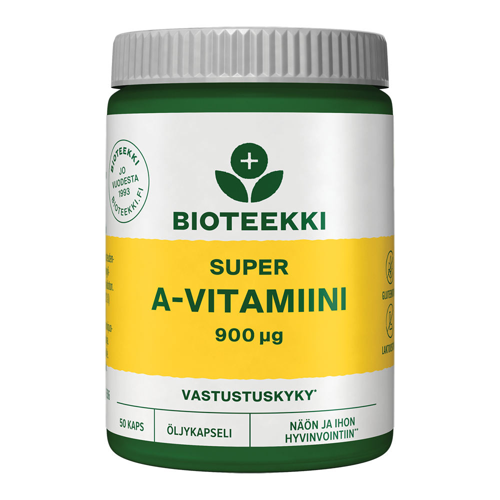 Bioteekki Super A-vitamiini 900 mikrog-Bioteekin-Hyvinvoinnin Tavaratalo