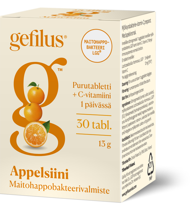 Gefilus + C Appelsiini Maitohappobakteeri-Gefilus-Hyvinvoinnin Tavaratalo